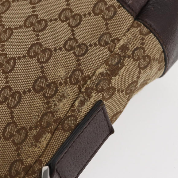 GUCCI GG Canvas Shoulder Bag Beige Silver 114273 Auth gh1525