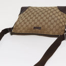 GUCCI GG Canvas Shoulder Bag Beige Silver 114273 Auth gh1525-7