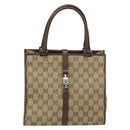 GUCCI GG Canvas Jackie Shoulder Bag Beige Silver 002 1065 3444 Auth gh1526-13