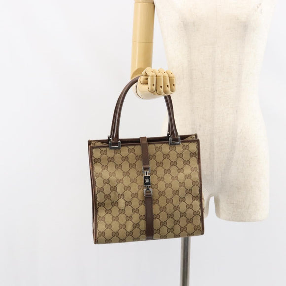 GUCCI GG Canvas Jackie Shoulder Bag Beige Silver 002 1065 3444 Auth gh1526