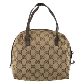 GUCCI GG Canvas Hand Bag Beige 124542 Auth gh1527 - 0