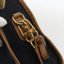 GUCCI Web Sherry Line GG Canvas Hand Bag 2way Black Gold Auth gh1528-19