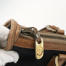 GUCCI Web Sherry Line GG Canvas Hand Bag 2way Black Gold Auth gh1528-20