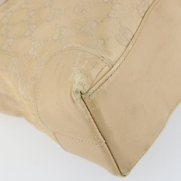 GUCCI GG Canvas Tote Bag Beige Gold 33890 Auth gh1529
