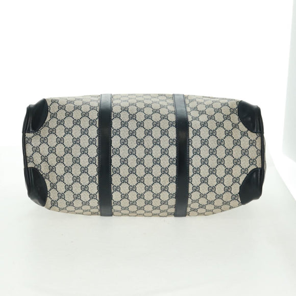 GUCCI GG Supreme Boston Bag PVC Navy Gold Auth gh1530