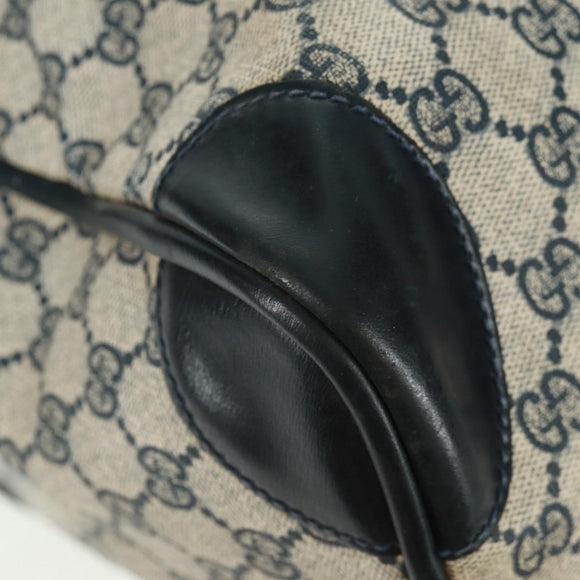 GUCCI GG Supreme Boston Bag PVC Navy Gold Auth gh1530
