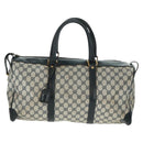 GUCCI GG Supreme Boston Bag PVC Navy Gold Auth gh1530-13
