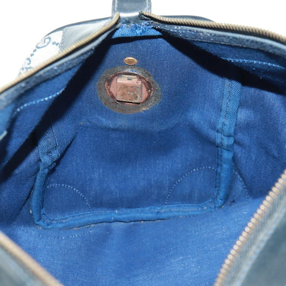 GUCCI GG Supreme Boston Bag PVC Navy Gold Auth gh1530