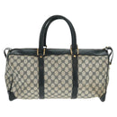 GUCCI GG Supreme Boston Bag PVC Navy Gold Auth gh1530-2
