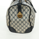 GUCCI GG Supreme Boston Bag PVC Navy Gold Auth gh1530-5