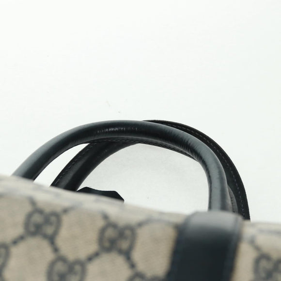 GUCCI GG Supreme Boston Bag PVC Navy Gold Auth gh1530