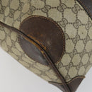 GUCCI GG Supreme Web Sherry Line Boston Bag PVC Beige Gold Auth gh1531-15