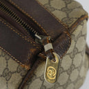 GUCCI GG Supreme Web Sherry Line Boston Bag PVC Beige Gold Auth gh1531-9