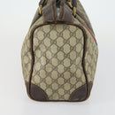GUCCI GG Supreme Web Sherry Line Boston Bag PVC Beige Gold Auth gh1531-4