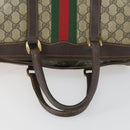 GUCCI GG Supreme Web Sherry Line Boston Bag PVC Beige Gold Auth gh1531-7