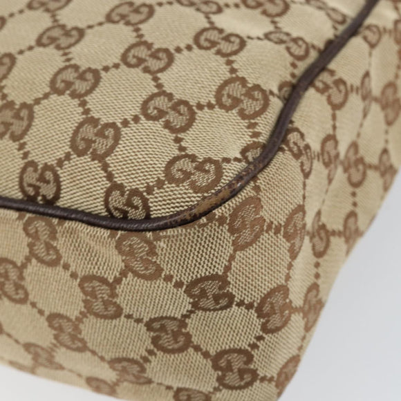 GUCCI GG Canvas Shoulder Bag Beige Silver 131211 Auth gh1532