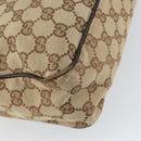 GUCCI GG Canvas Shoulder Bag Beige Silver 131211 Auth gh1532-17