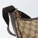 GUCCI GG Canvas Shoulder Bag Beige Silver 131211 Auth gh1532-9