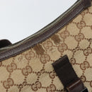 GUCCI GG Canvas Shoulder Bag Beige Silver 131211 Auth gh1532-10