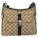 GUCCI GG Canvas Shoulder Bag Beige Silver 131211 Auth gh1532-13