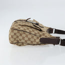 GUCCI GG Canvas Shoulder Bag Beige Silver 131211 Auth gh1532-3