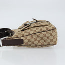 GUCCI GG Canvas Shoulder Bag Beige Silver 131211 Auth gh1532-4