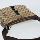 GUCCI GG Canvas Shoulder Bag Beige Silver 131211 Auth gh1532-6