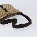 GUCCI GG Canvas Shoulder Bag Beige Silver 131211 Auth gh1532-7