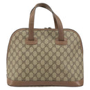 GUCCI GG Supreme Hand Bag PVC Beige Gold Auth gh1534-2
