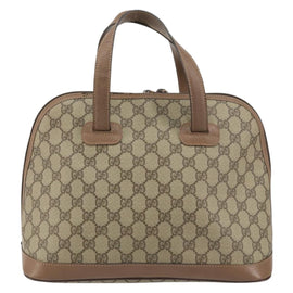 GUCCI GG Supreme Hand Bag PVC Beige Gold Auth gh1534 - 0