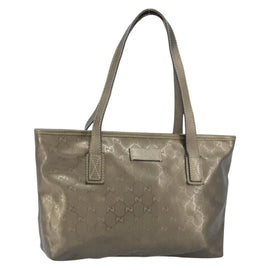 GUCCI GG Crystal Tote Bag Bronze Silver 211138 Auth gh1536