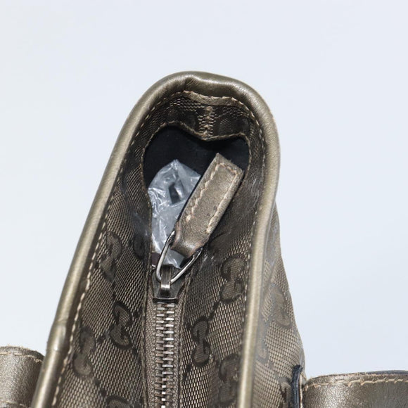 GUCCI GG Crystal Tote Bag Bronze Silver 211138 Auth gh1536