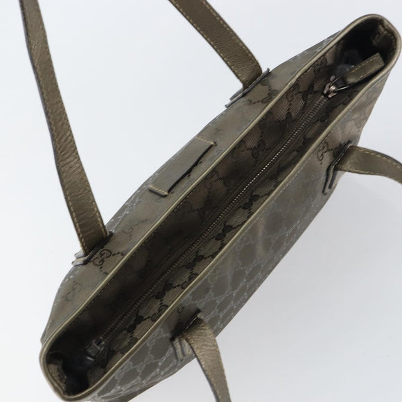 GUCCI GG Crystal Tote Bag Bronze Silver 211138 Auth gh1536