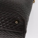 BALLY Chain Shoulder Bag Leather Brown Gold Auth gh1537-16