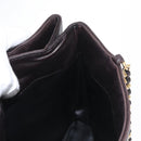 BALLY Chain Shoulder Bag Leather Brown Gold Auth gh1537-22
