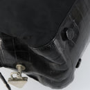 PRADA Tote Bag Nylon Black Silver Auth gh1539-14