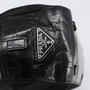 PRADA Tote Bag Nylon Black Silver Auth gh1539-17