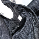 PRADA Tote Bag Nylon Black Silver Auth gh1539-12