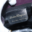 Salvatore Ferragamo Vala Hand Bag Canvas Purple Gold Auth gh154-12