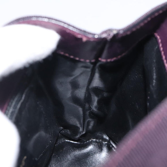 Salvatore Ferragamo Vala Hand Bag Canvas Purple Gold Auth gh154