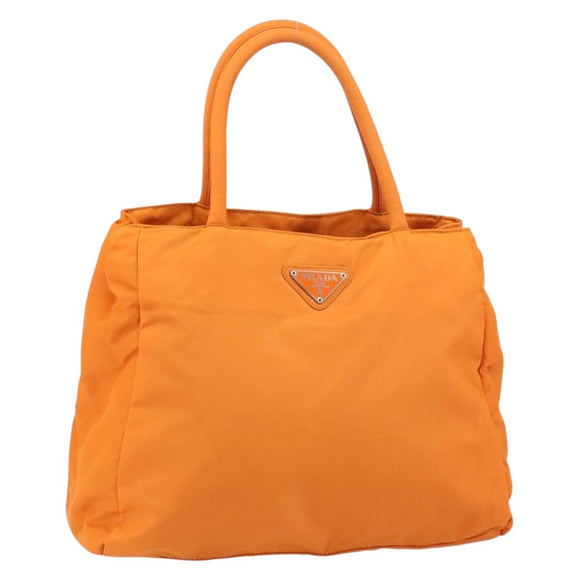 PRADA Tote Bag Nylon Orange Silver Auth gh1541