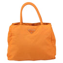 PRADA Tote Bag Nylon Orange Silver Auth gh1541-13
