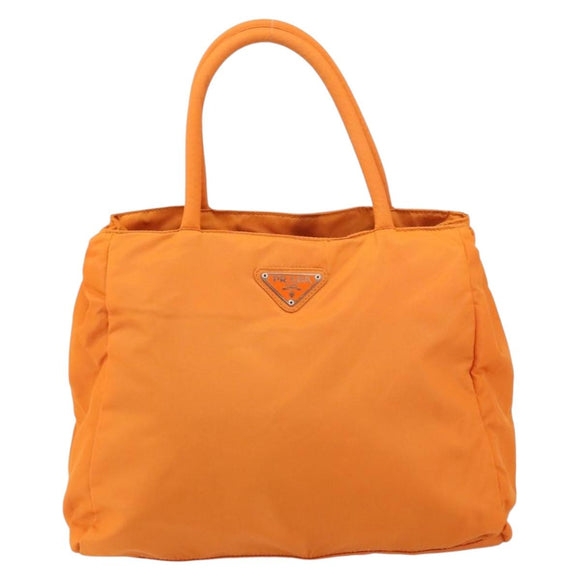 PRADA Tote Bag Nylon Orange Silver Auth gh1541