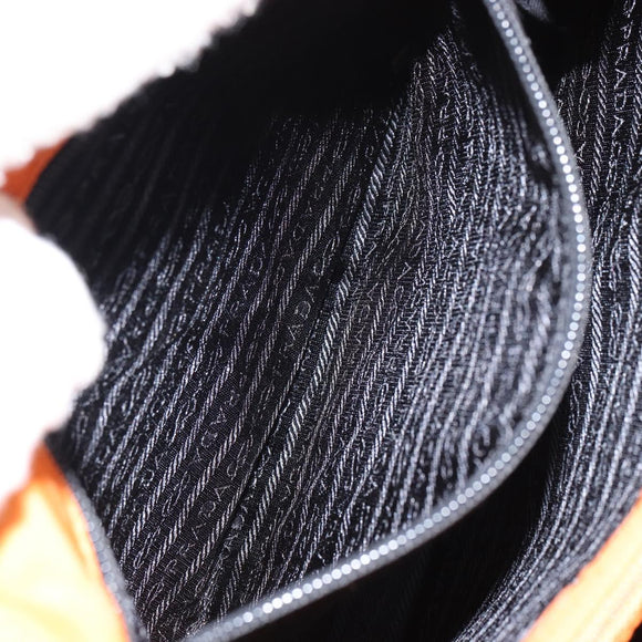 PRADA Tote Bag Nylon Orange Silver Auth gh1541