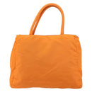 PRADA Tote Bag Nylon Orange Silver Auth gh1541-2
