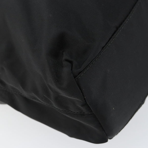 PRADA Tote Bag Nylon Black Silver Auth gh1542