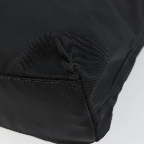 PRADA Tote Bag Nylon Black Silver Auth gh1542