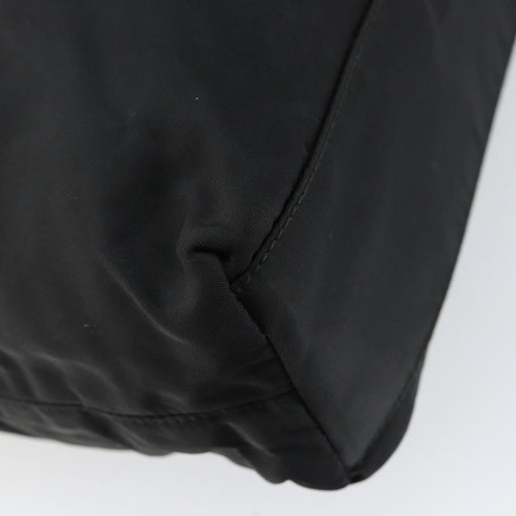 PRADA Tote Bag Nylon Black Silver Auth gh1542