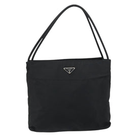 PRADA Tote Bag Nylon Black Silver Auth gh1542 - 0
