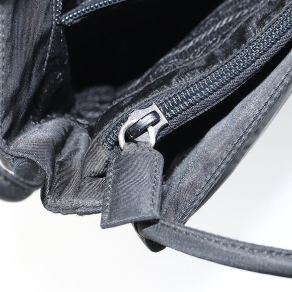 PRADA Tote Bag Nylon Black Silver Auth gh1542